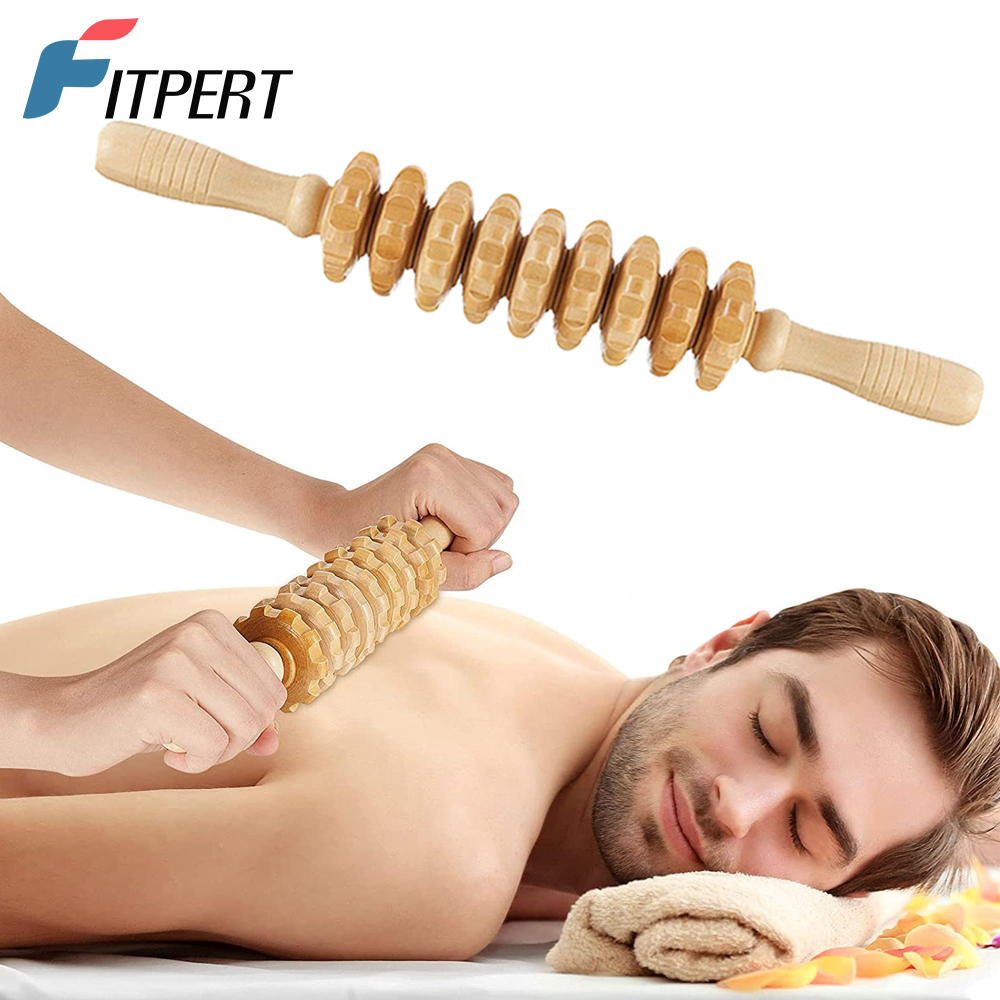 Home Gym Tools - 1 PCS Wood Massage Roller Trigger