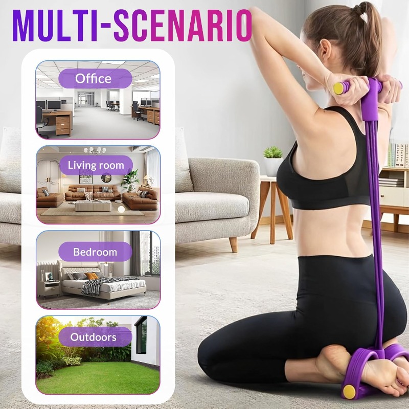 Home Gym Resistance - 6-Tube Resistance Bands for Abs, 38cm
