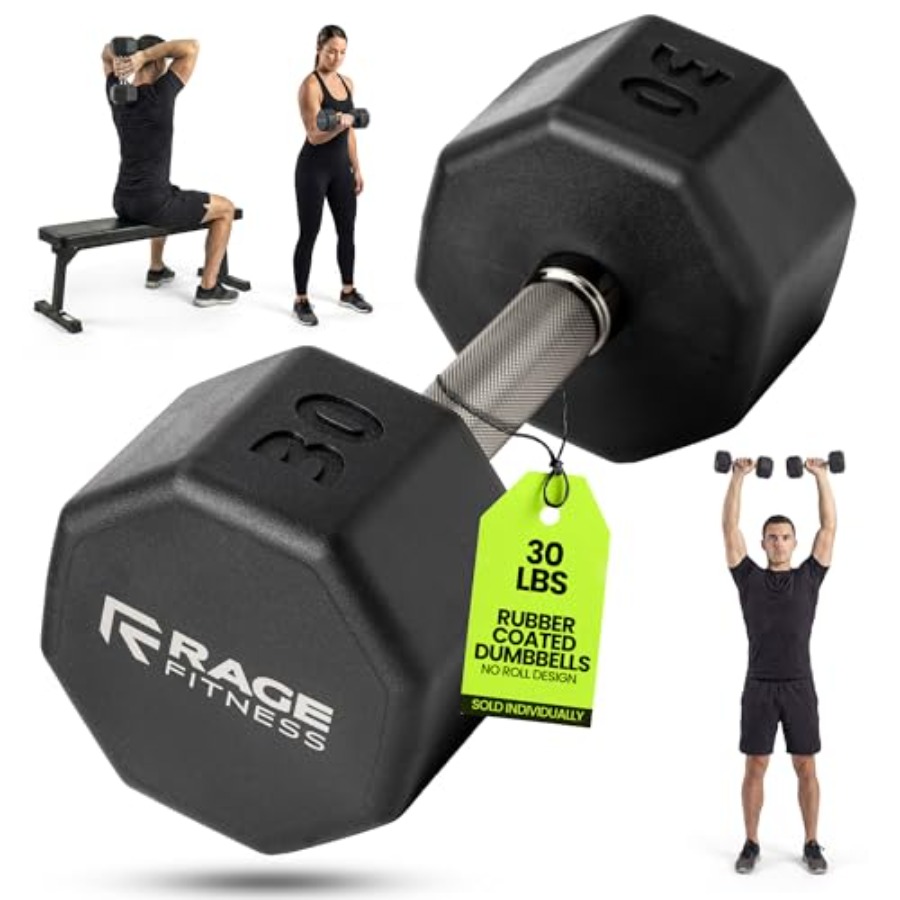 Home Gym Designs - Rubber Coated Dumbbells - No Roll