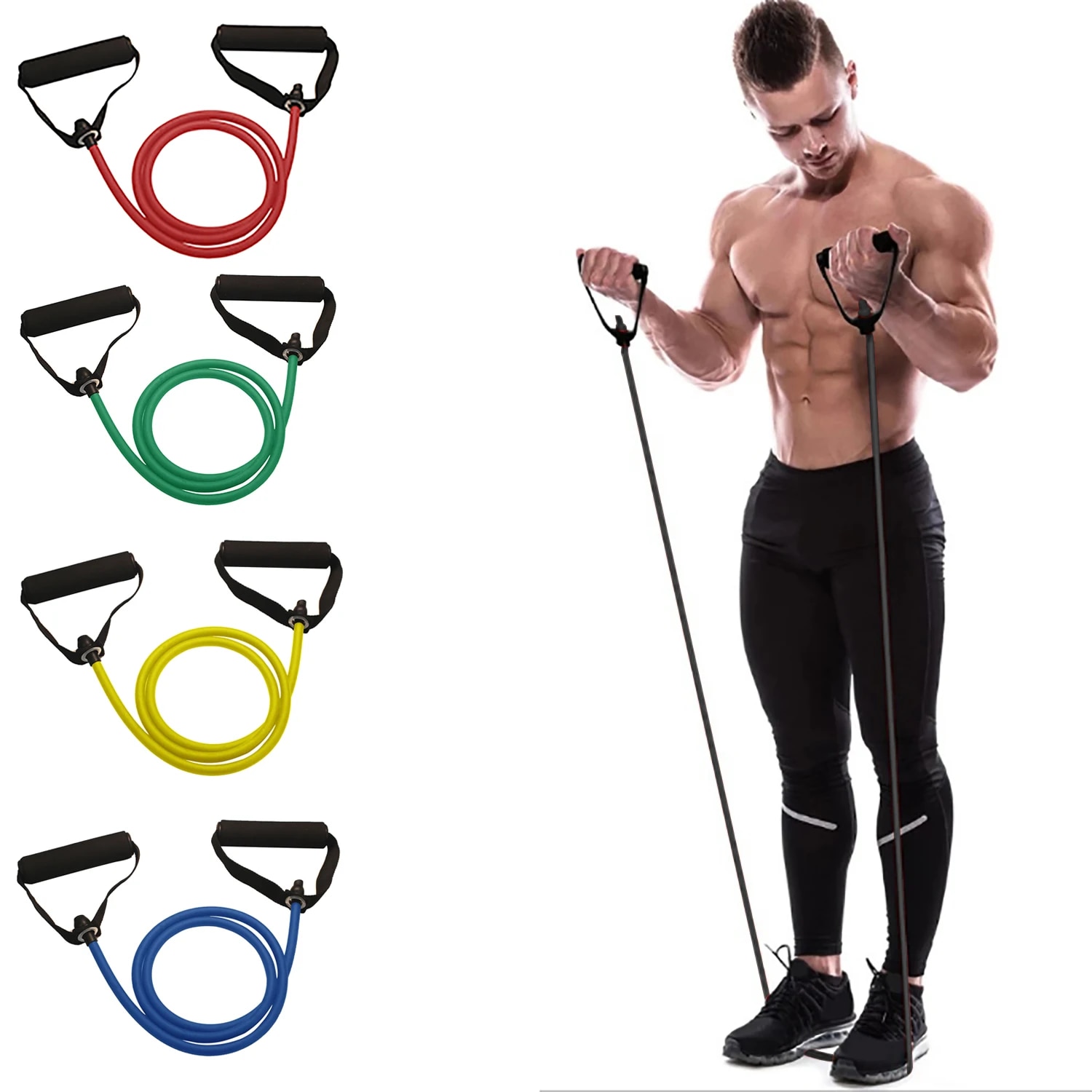 Home Gym Resistance - Resistance Bands With Handles, Exercise Bands,