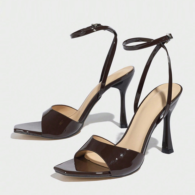 Ankle Strap Attachment - Liyke New Fashion Square Open Toe