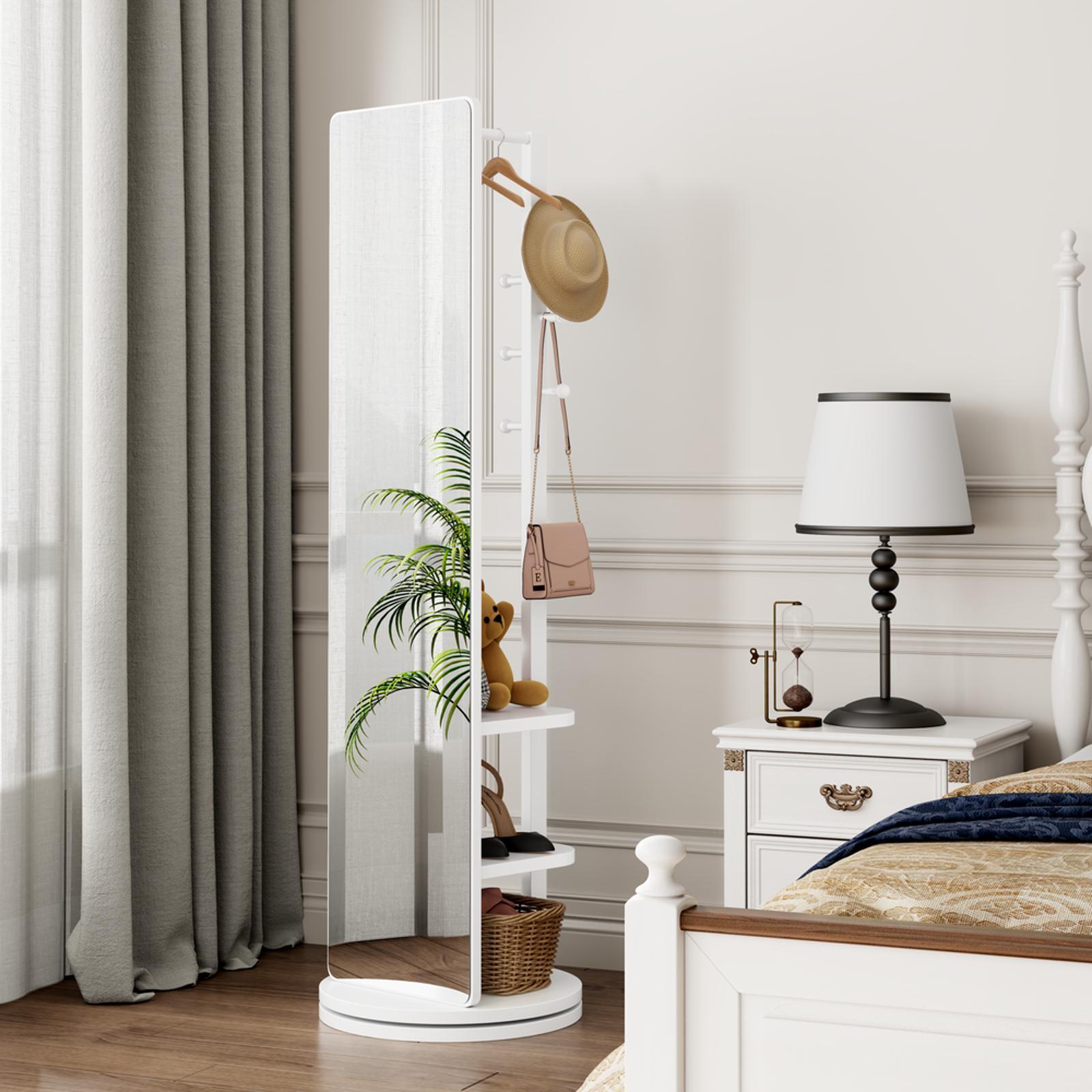 Home Gym Body Solid - Multifunctional Rotating Full Body Mirror Storage