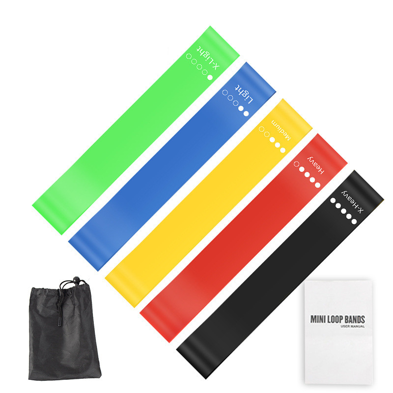 Home Gym Resistance - 5Pcs TPE Resistance Bands Set with