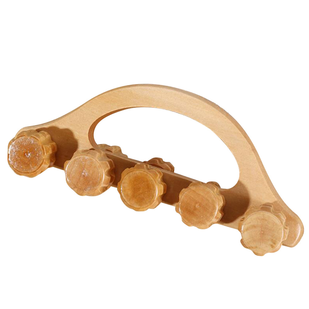 Home Gym Tools - Wooden Massage Roller Handheld Muscle Relaxing