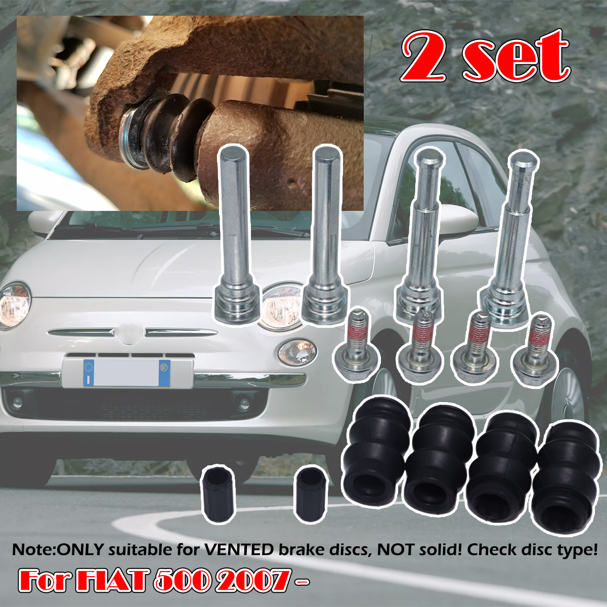 Gliding Disc Slider - 2Set For FIAT 500 2007 -