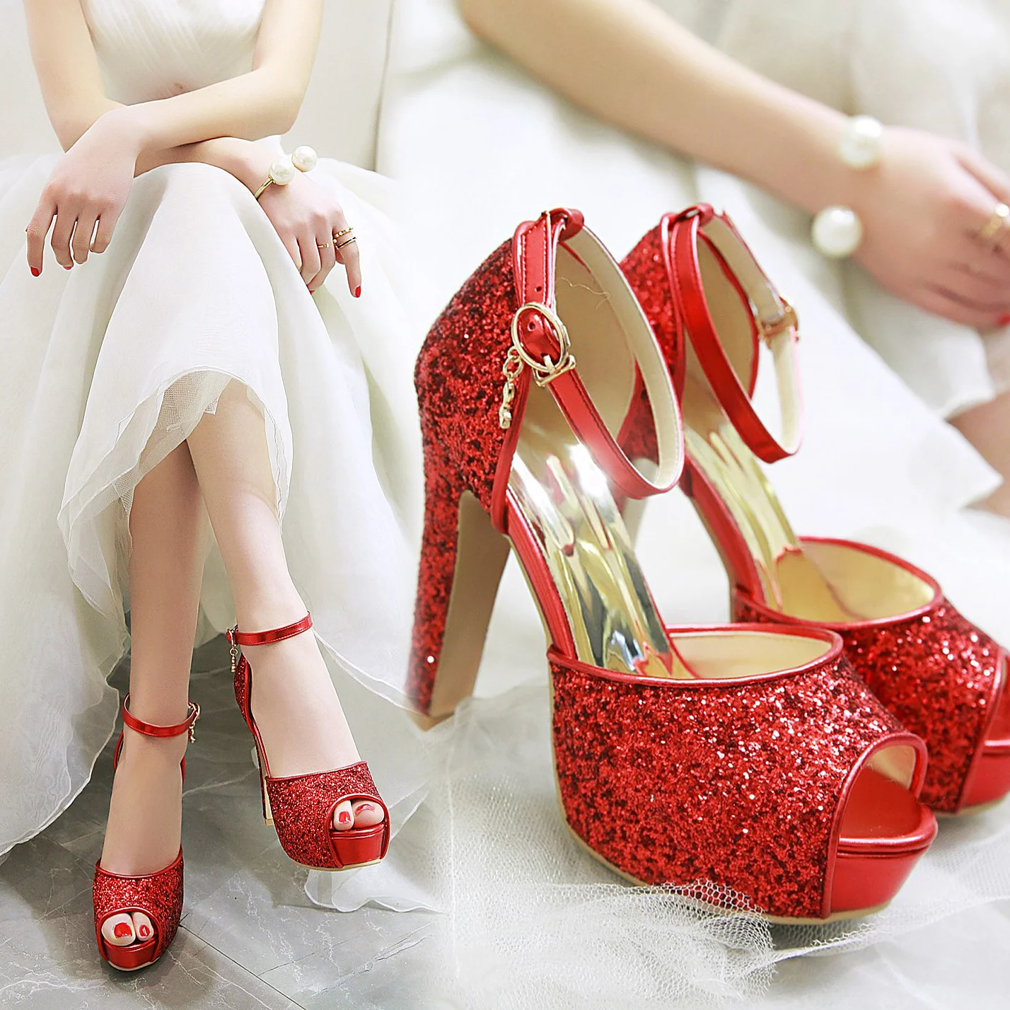 Silver Summer Women High Heel  - Ankle Strap Attachment のレビューと価格