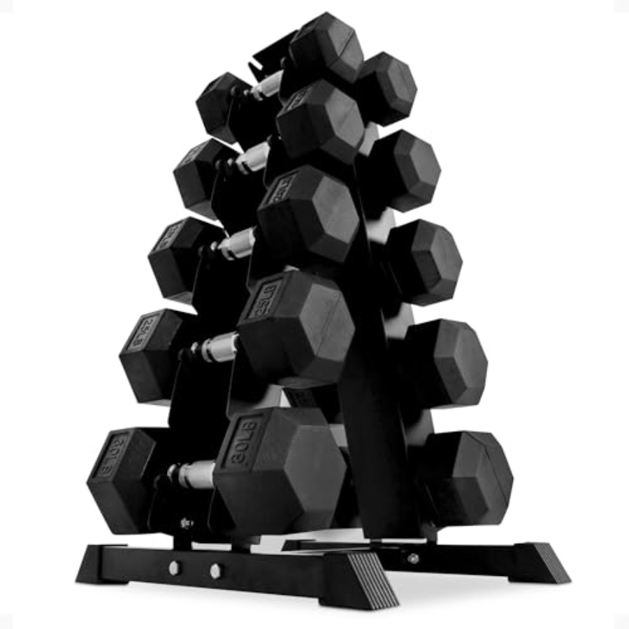 Rubber Coated Hex Dumbbell Set - Home Gym Body Solid のレビューと価格