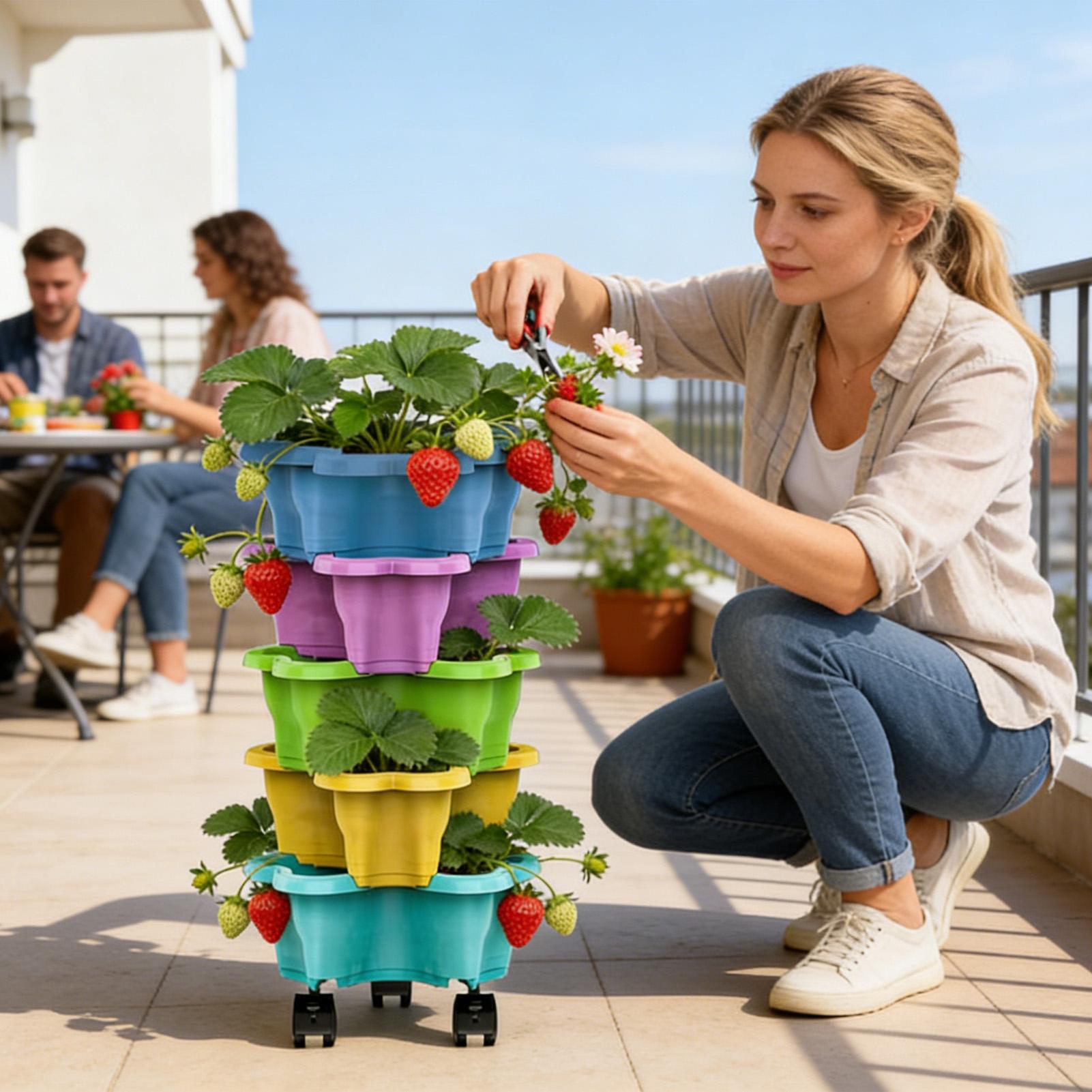 Stackable Plant Tower Strawber - Home Gym Garden のレビューと価格