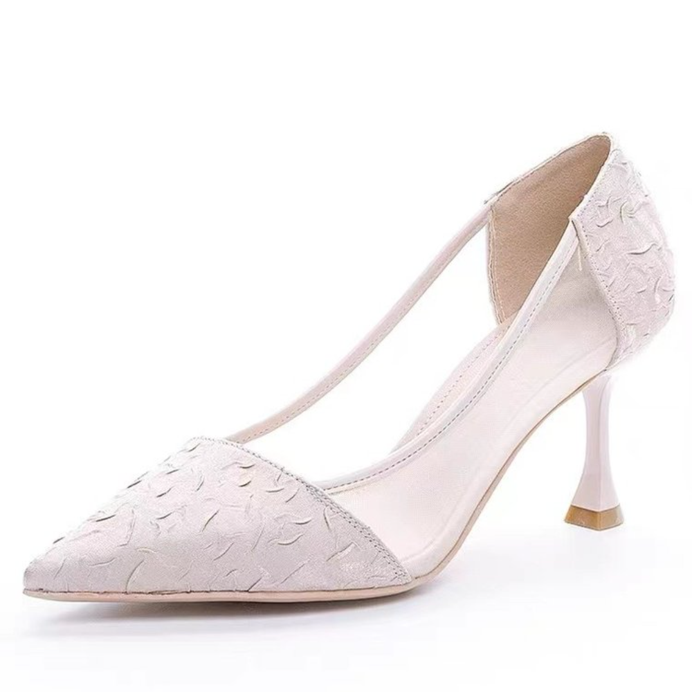 Luxe Embossed Sheer Mesh Pumps - Ankle Strap Attachment のレビューと価格