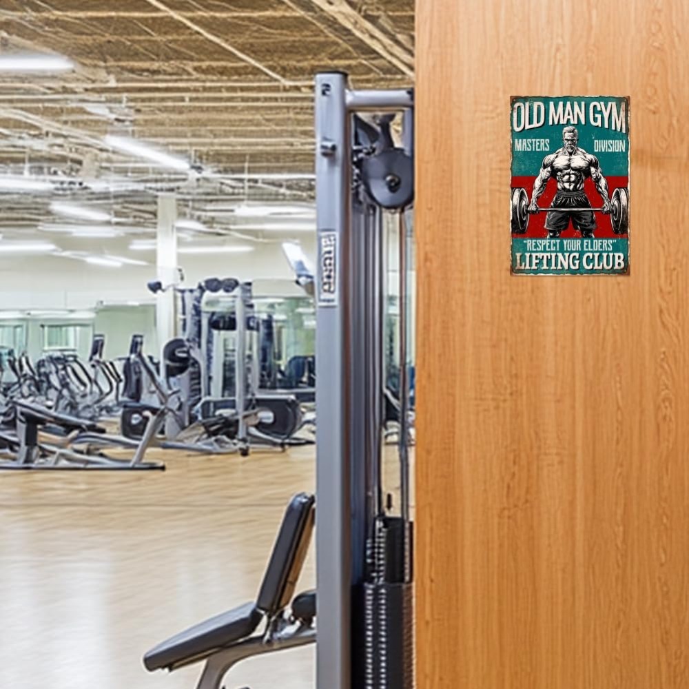Vintage Old Man Gym Metal Tin  - Home Gym Designs のレビューと価格